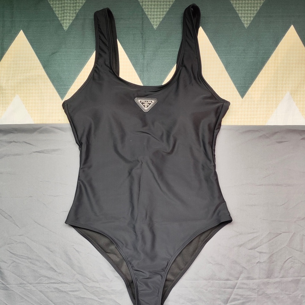 Prada Black Logo-Accent Bikini One-Piece